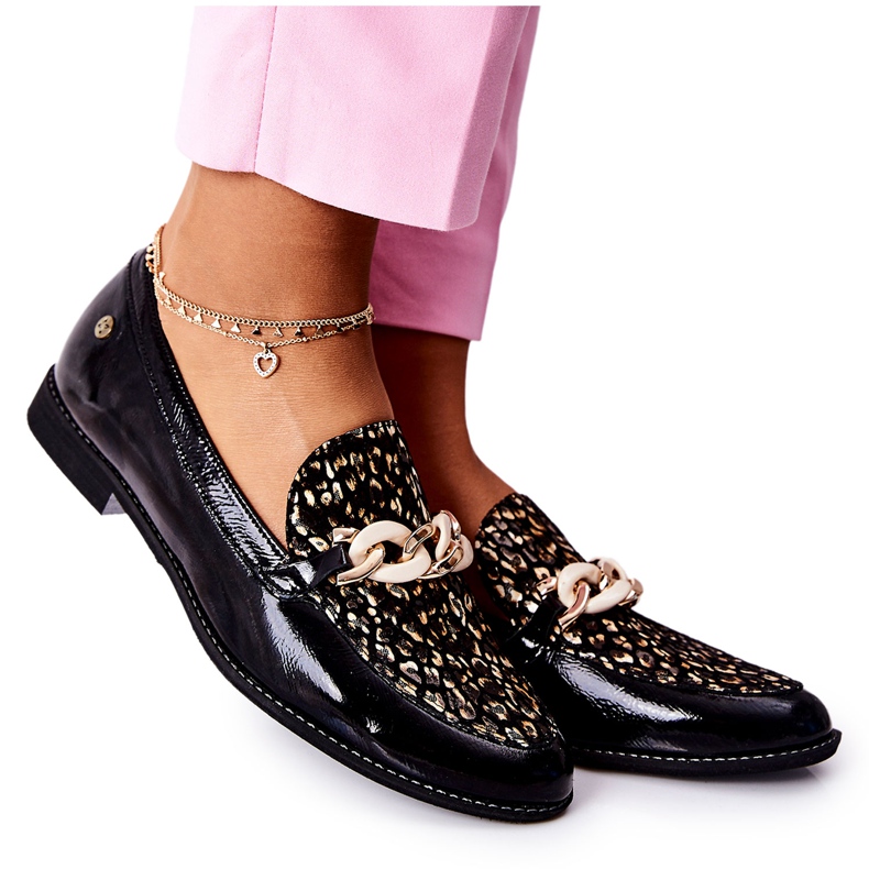 Women's Brogues Maciejka Lacquered Loafers Black 4099B-01 / 00-1