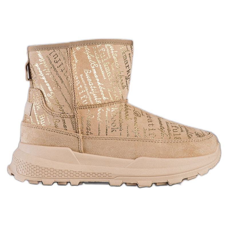 SHELOVET Warm Mukluki On The Platform beige