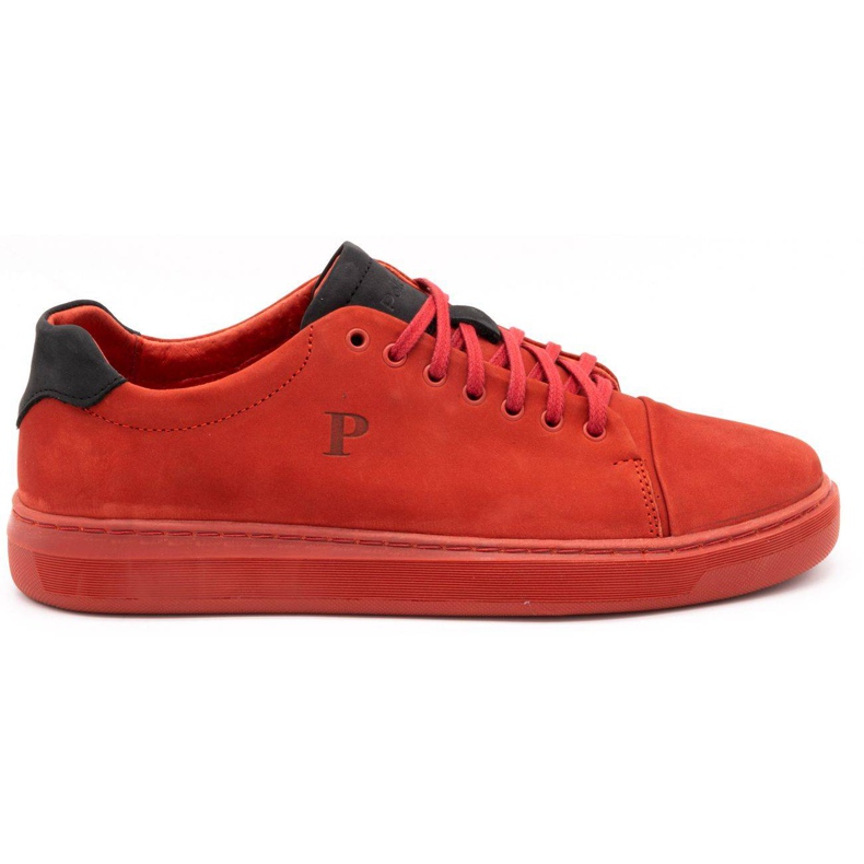 Polbut Men's leather shoes 2109 red