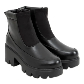 Black Boots on thick soles CH19208 Black