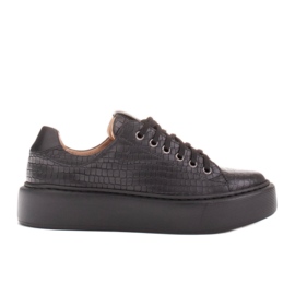 Marco Shoes Light nappa leather sneakers black