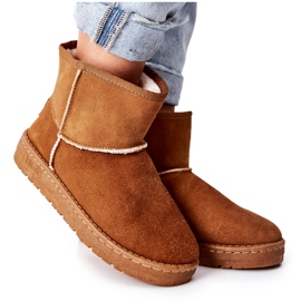 Women's leather snow boots Big Star II274441 Camel brown Women's leather snow boots Big Star II274441 Camel brown