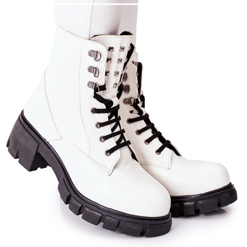 NAVY DOT Women's Boots Trapers Glany White Clethra