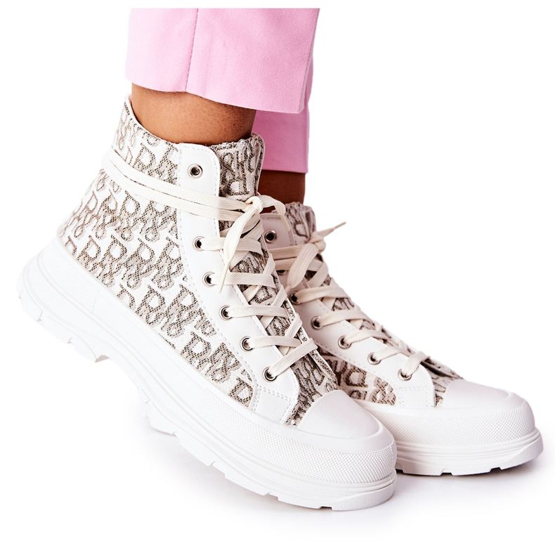 FB3 Women's High-top Sneakers With White Only You Print
