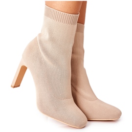 Women's Slip-On Boots With A Khaki Tonight Sock beige