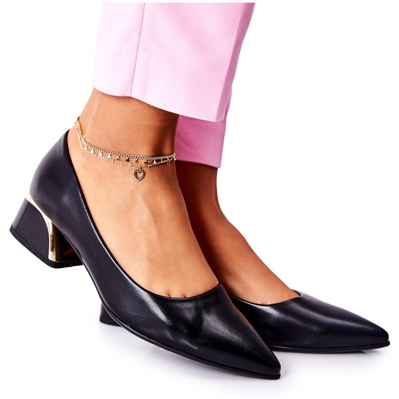 S.Barski Elegant Leather Pumps Black Samira