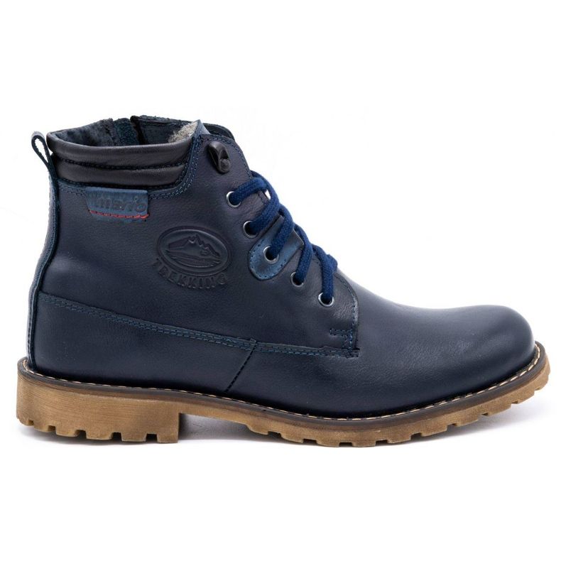 Olivier Leather winter boots 754 navy blue
