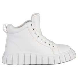 SHELOVET Fashionable white sneakers with eco leather