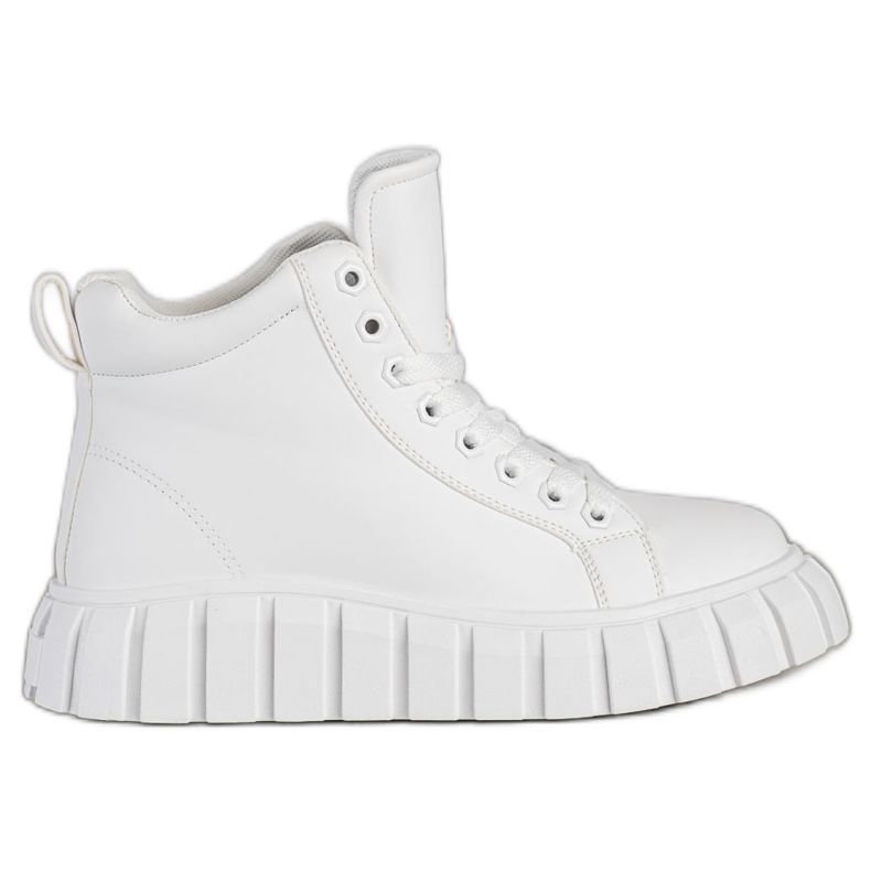 SHELOVET Fashionable white sneakers with eco leather