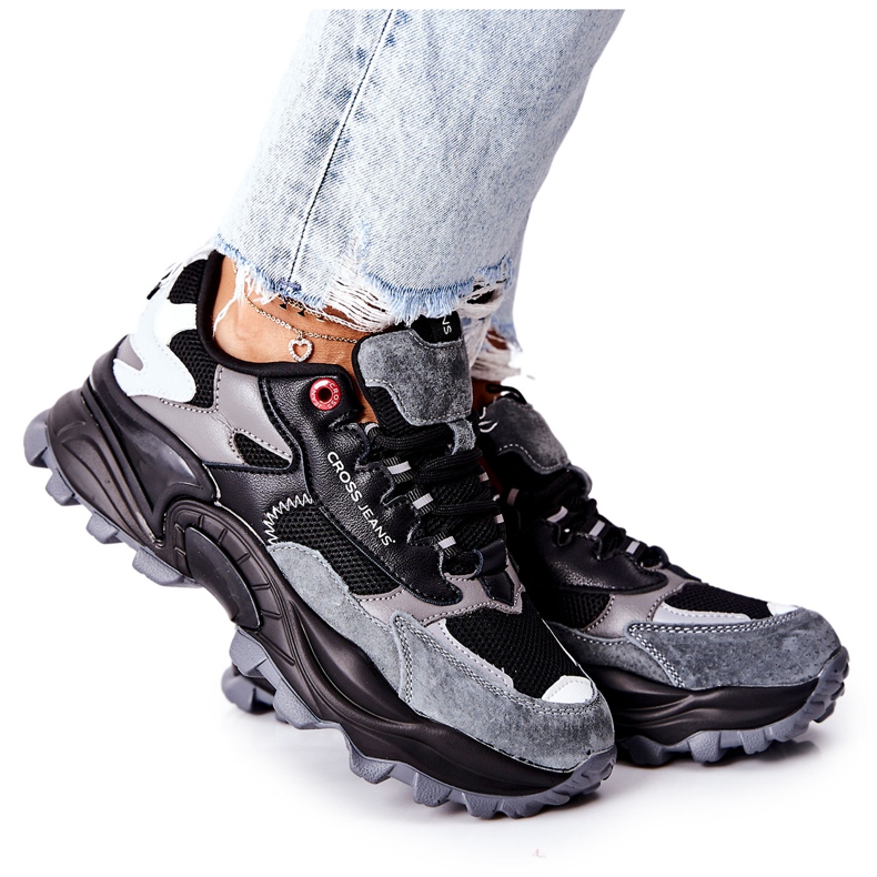 Women's Sport Shoes Cross Jeans Black Gray II2R4019C grey Women's Sport Shoes Cross Jeans Black Gray II2R4019C grey