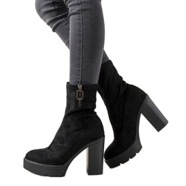Laurene black women's suede ankle boots