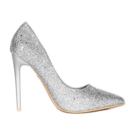 Silver Laila glitter heels