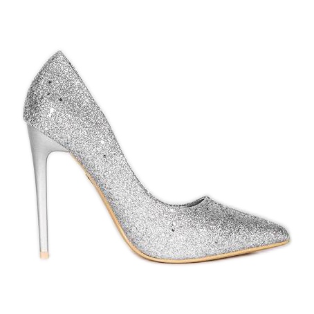 Silver Glitter Pumps Silberne Glitzer High Heels Silver High Heels