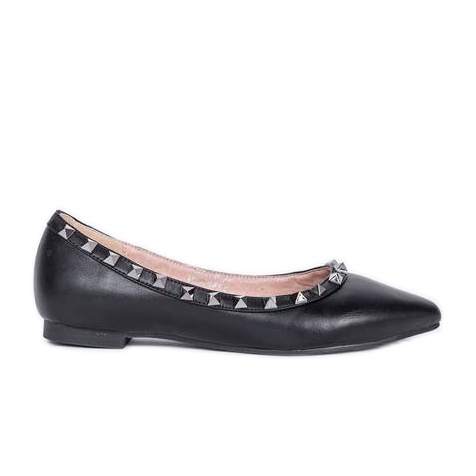 Meredith studded black ballerinas