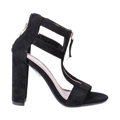 Black sandals on the Paige post