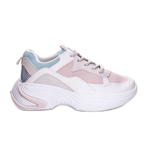 Cream Yumiko mesh sneakers white pink