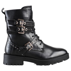 Erynn Black Workers With Decorative Buckles Erynn Black Workers With Decorative Buckles