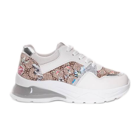 White women's sports shoes from Tia multicolored