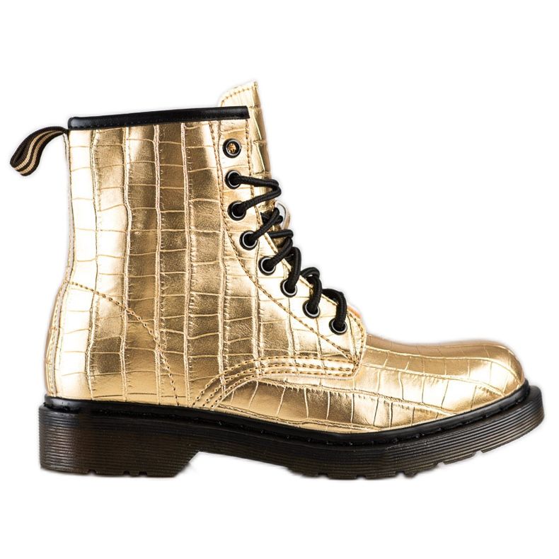 Sweet Shoes Golden Booties With Eco Leather