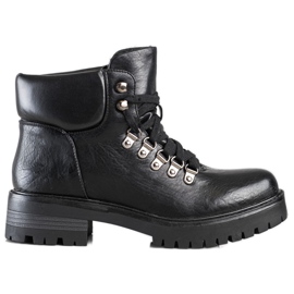 Ideal Shoes Casual Boots With Warming black