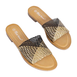 Black and gold Glam Star slippers