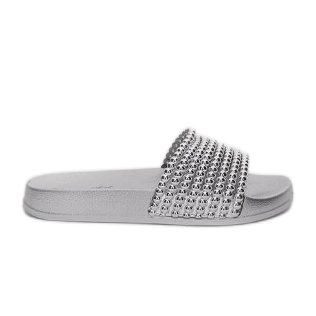 Silver slippers with rubber Jennya beads