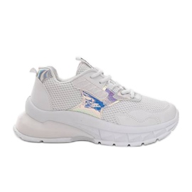 Modern Girl's white sneakers grey