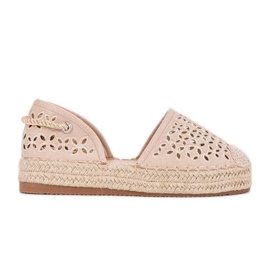 Peekaboo beige openwork espadrilles