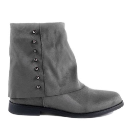 Gray boots on the covered Lana wedge heel grey