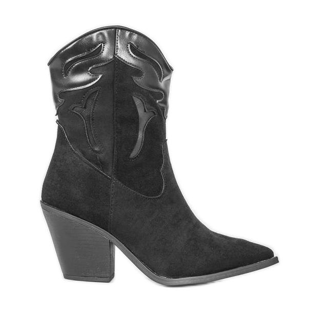 Black cowboy boots with a taller Hallie upper