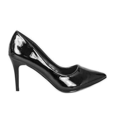 Greece black lacquered heels