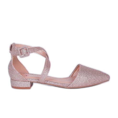 Rose gold ballerinas Elise pink golden