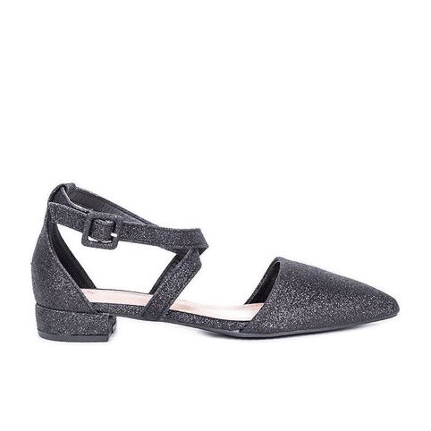 Producent Niezdefiniowany Black Ballerinas With Glitter Elise Keeshoes