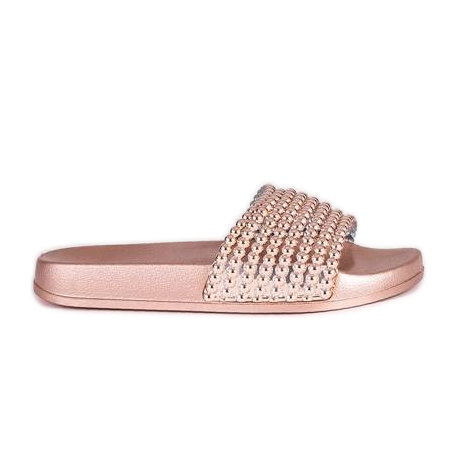 Pink Jennya slippers with rubber beads