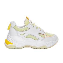 White sneakers with a thick sole from Big Fun yellow White sneakers with a thick sole from Big Fun yellow