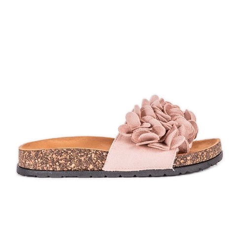 Esperanza pink slippers with flowers