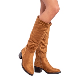VINCEZA camel boots brown VINCEZA camel boots brown