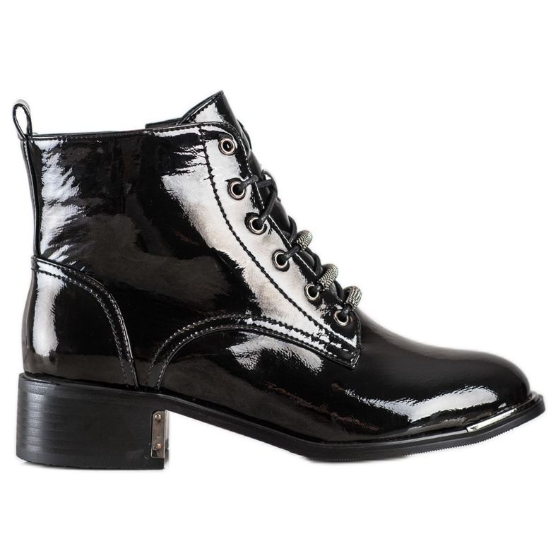 S. BARSKI Black Boots With Decorative Toe