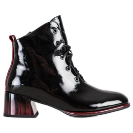 S. BARSKI Lace-up boots on high heels by S.BARSKI black