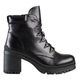 Filippo Worker Boots On High Heels black