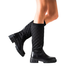 Seastar Quilted Platform Boots black