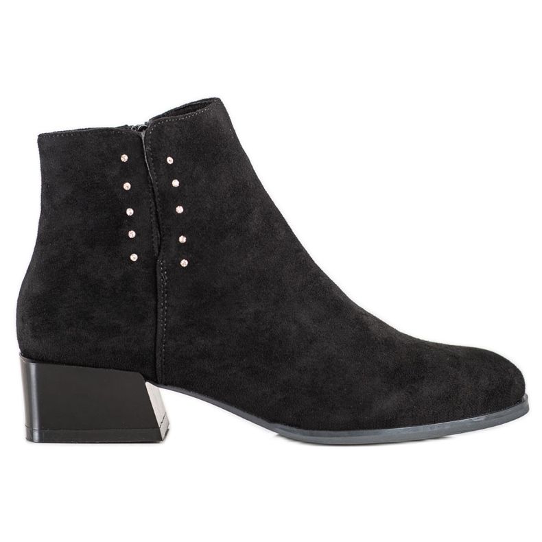 Sergio Leone Suede Booties With Cubic Zirconia black