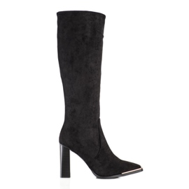 Seastar Suede Boots With A Decorative Toe black