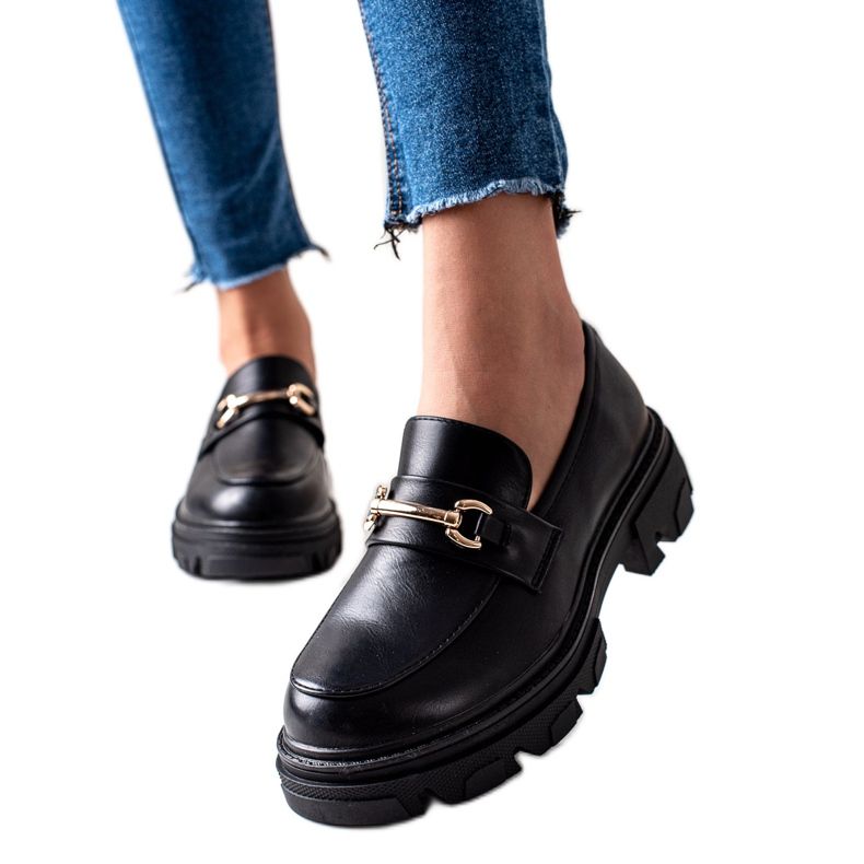 Diamantique Eco Leather Loafers black Diamantique Eco Leather Loafers black