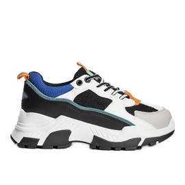 Black sneakers on a high Omerta sole white multicolored
