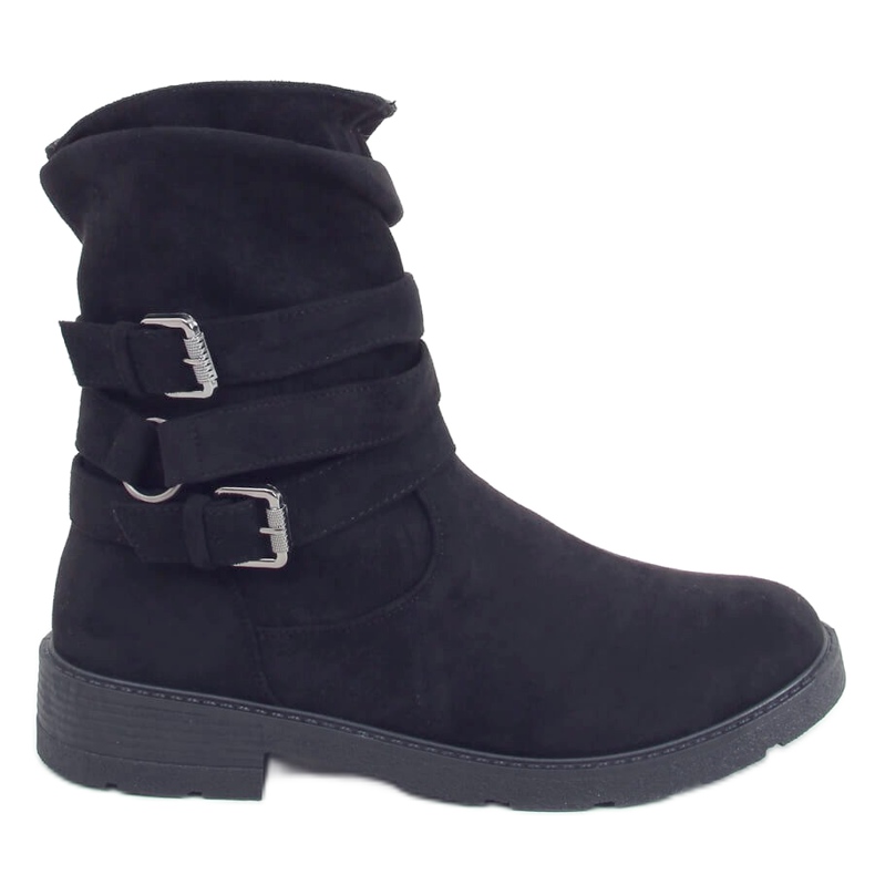 Black flat boots 518-12 Black