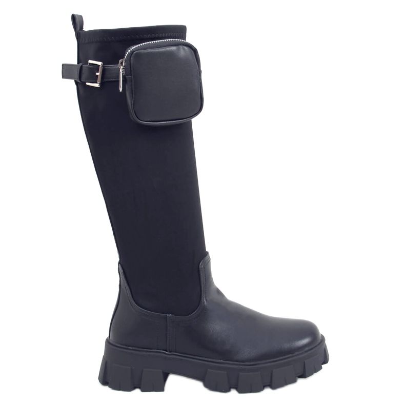 Riding boots with a purse black FH-8S10-1 Black