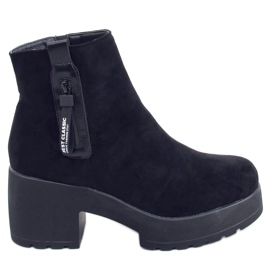 Black TX-1858-1 Black platform boots