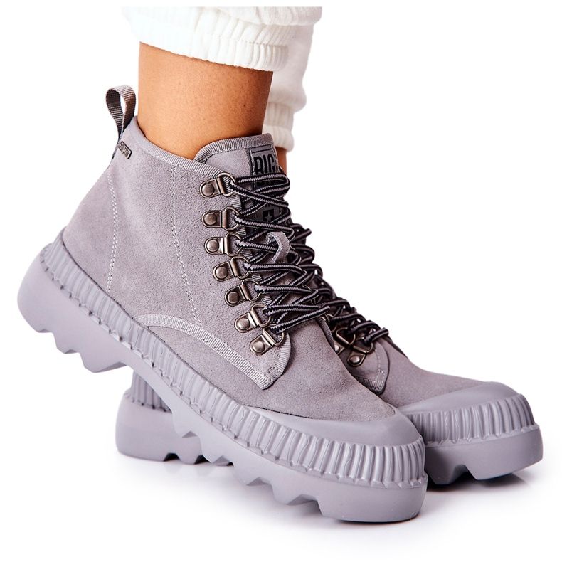 Leather Boots Big Star II274365 Gray grey Leather Boots Big Star II274365 Gray grey