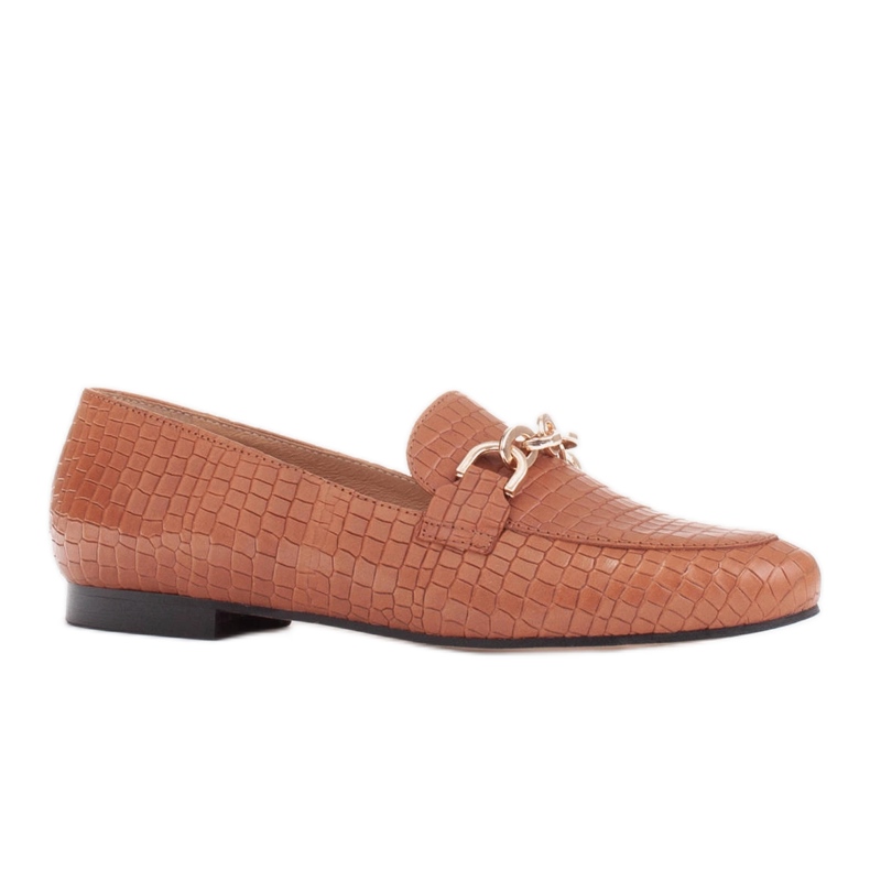 Marco Shoes Ballerinas with a gold chain brown